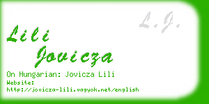 lili jovicza business card